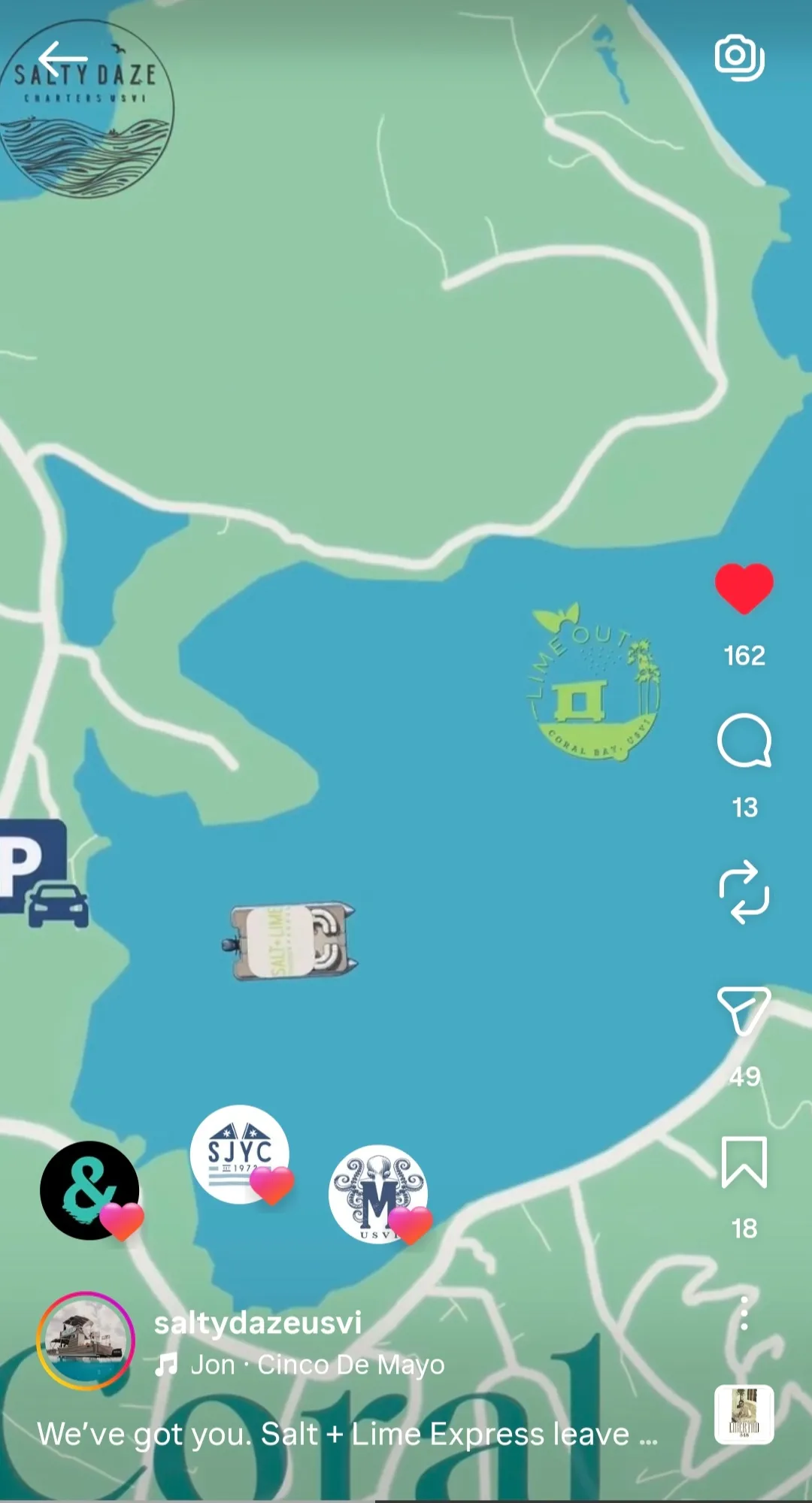 A NautiMaps animated map as a vertical social reel